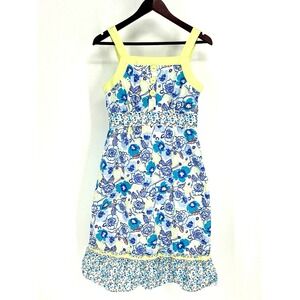 Women's HANNA ANDERSSON Size‎ 10 Sleeveless Pastel Blue Floral Cotton Sundress